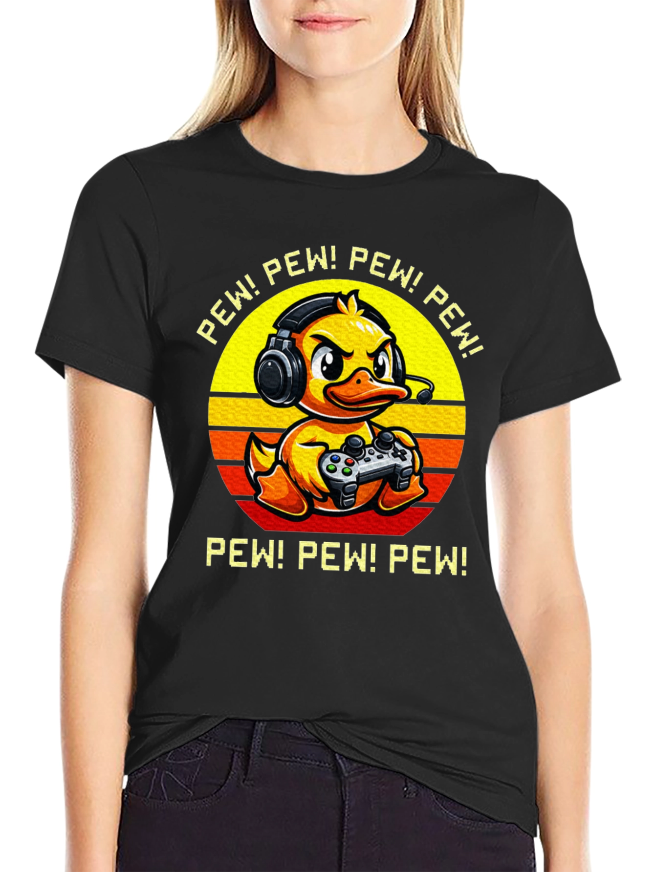 Gamer Duck Graphic T-Shirt - Pew Pew!