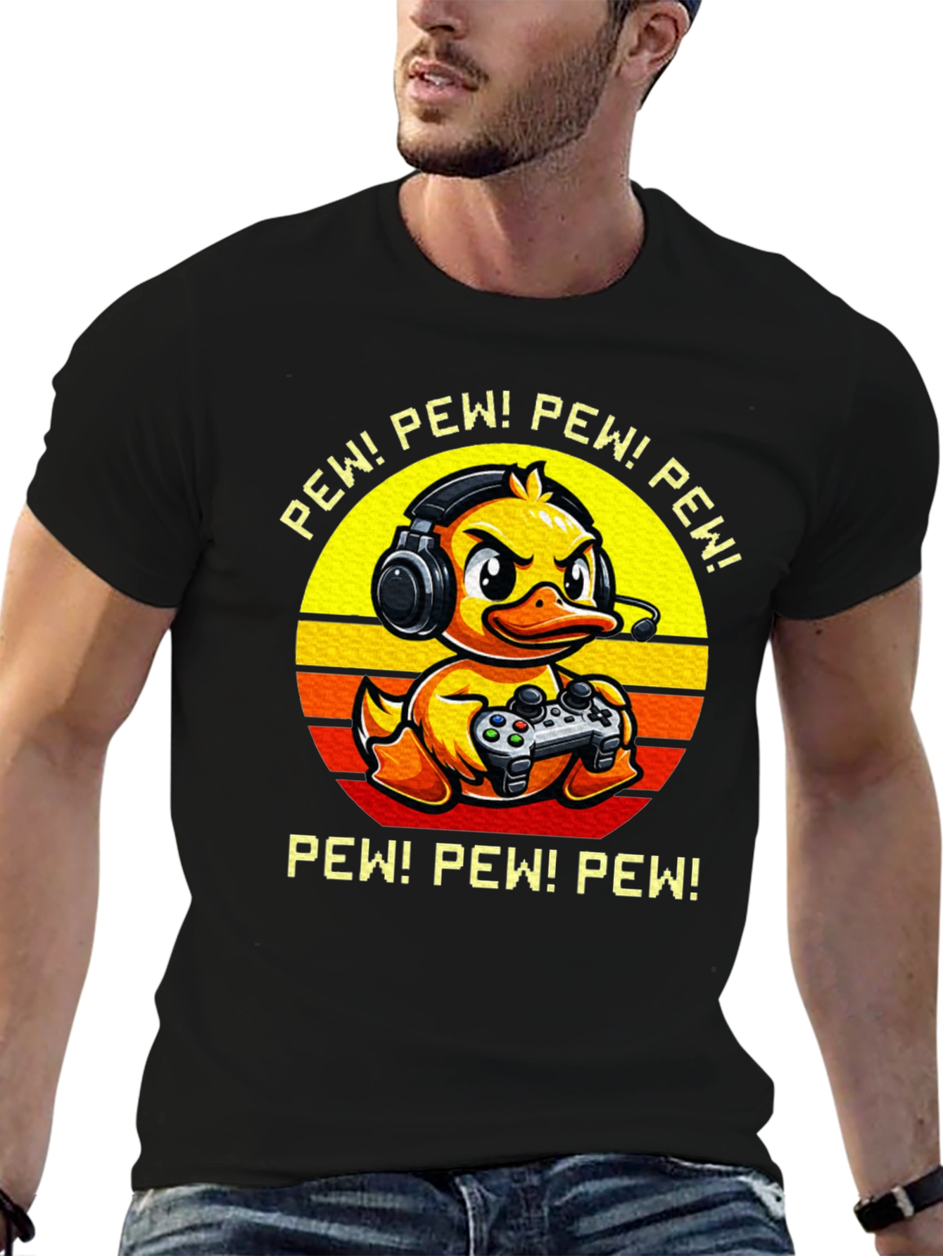 Gamer Duck Graphic T-Shirt - Pew Pew!