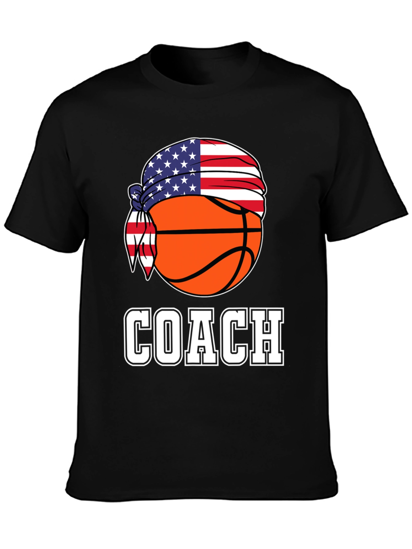 Basketball Coach USA Flag T-Shirt