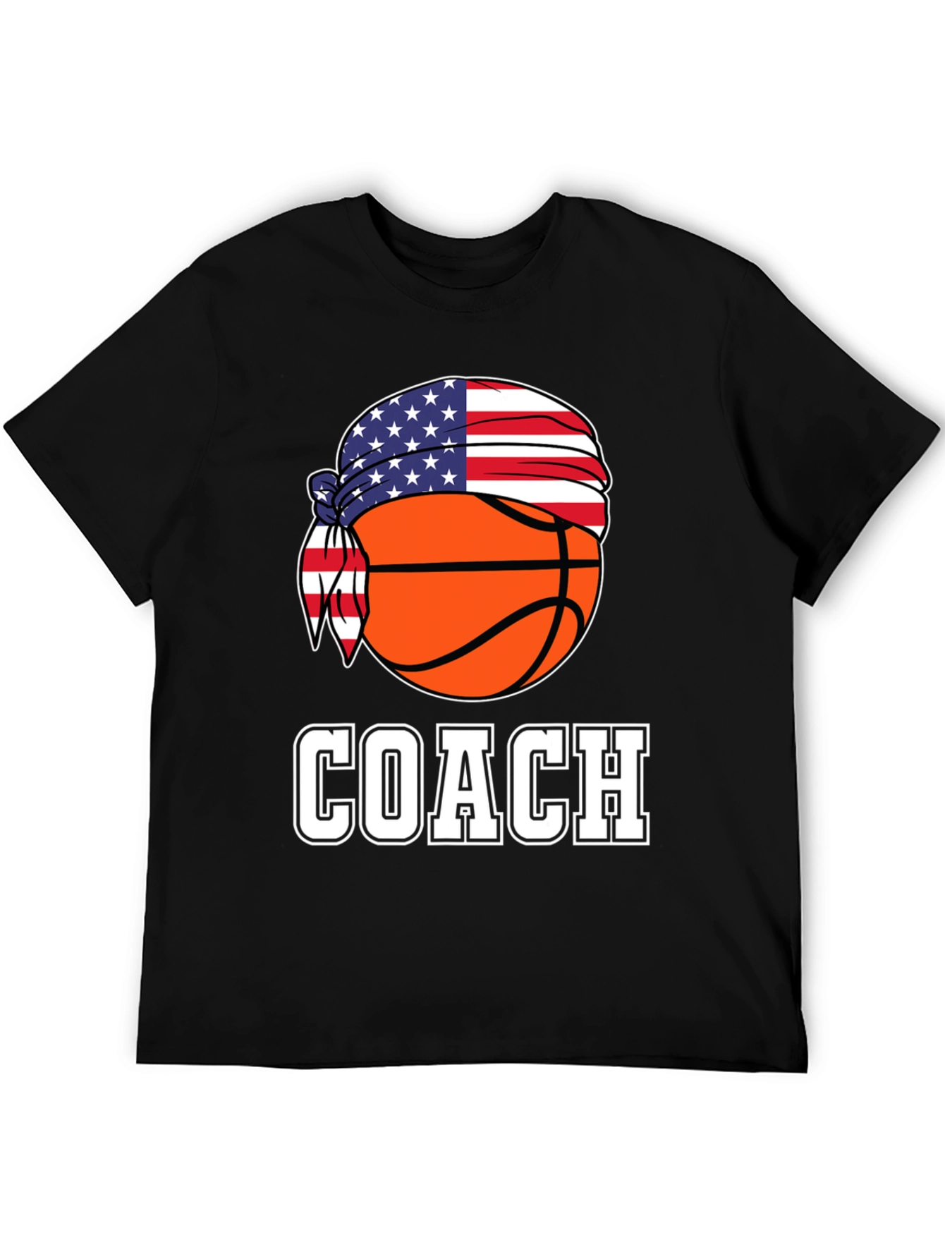 Basketball Coach USA Flag T-Shirt