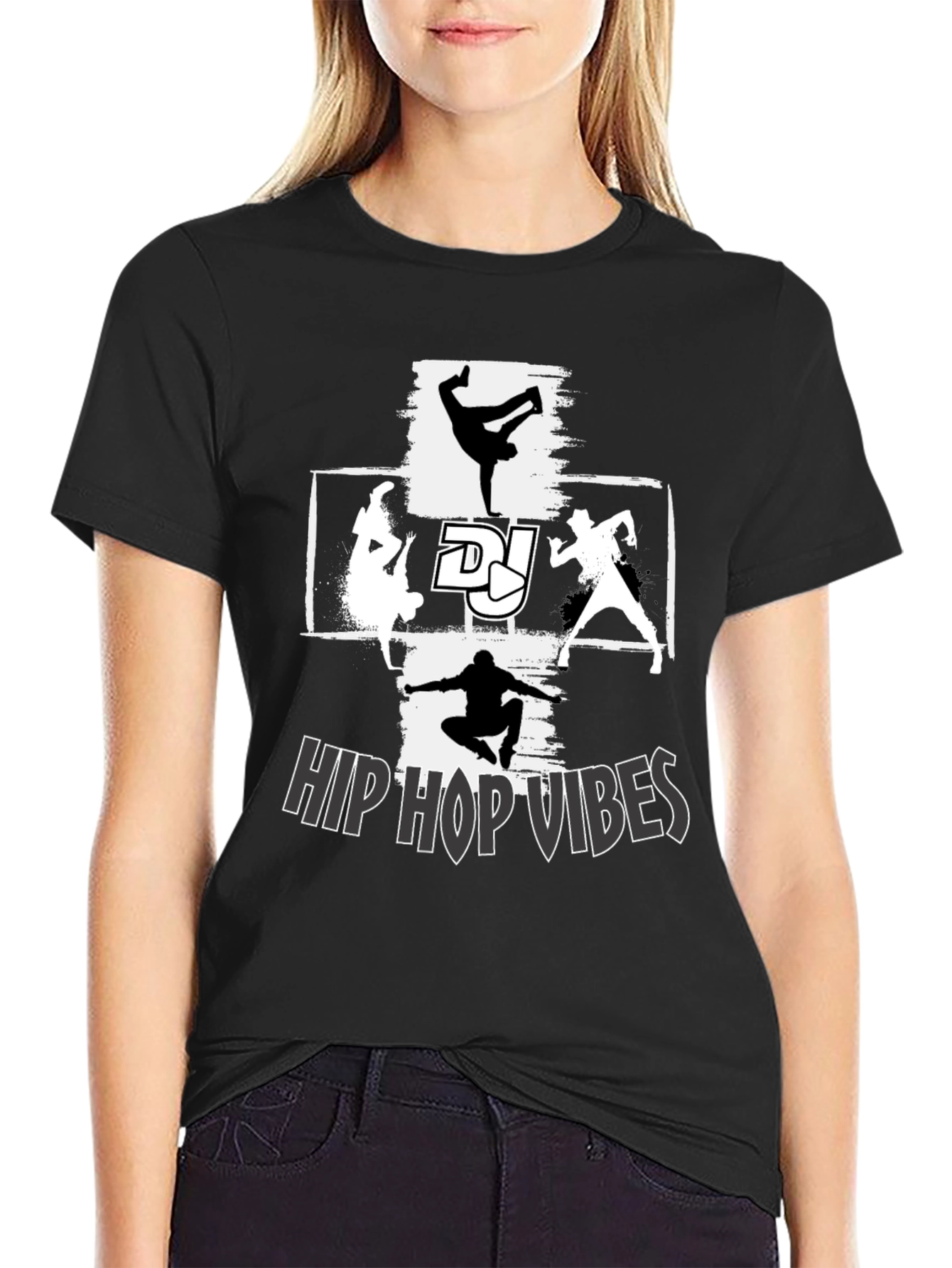 Hip Hop Vibes Graphic T-Shirt - Street Dance Style