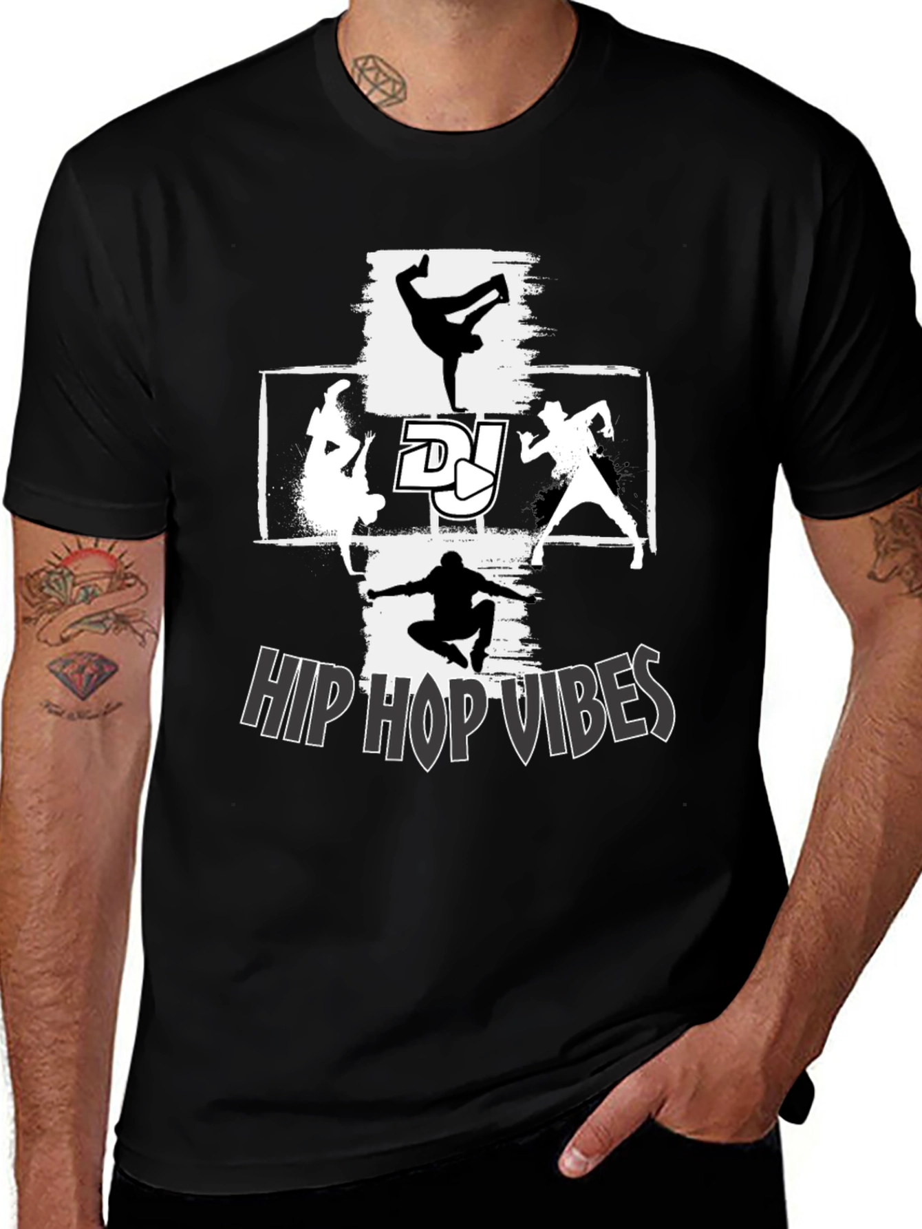 Hip Hop Vibes Graphic T-Shirt - Street Dance Style