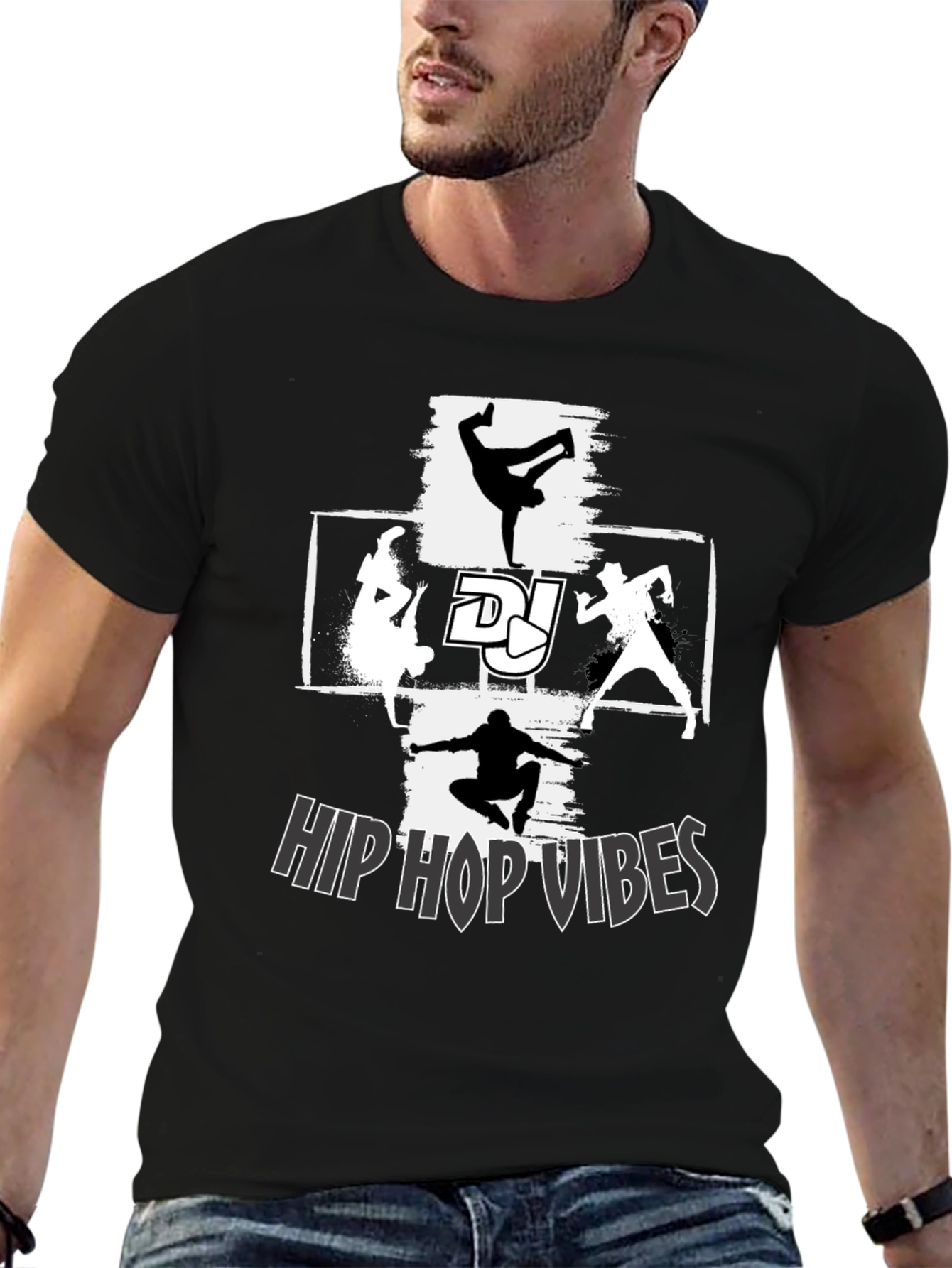 Hip Hop Vibes Graphic T-Shirt - Street Dance Style