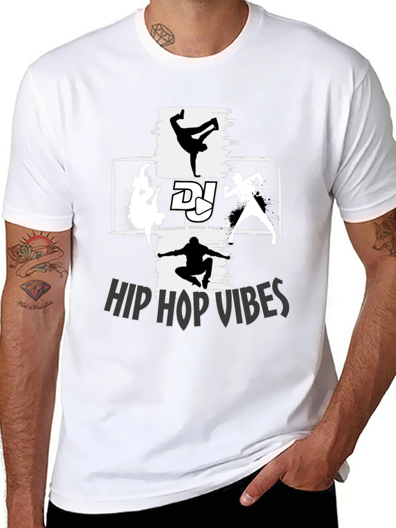Hip Hop Vibes Graphic T-Shirt - Street Dance Style