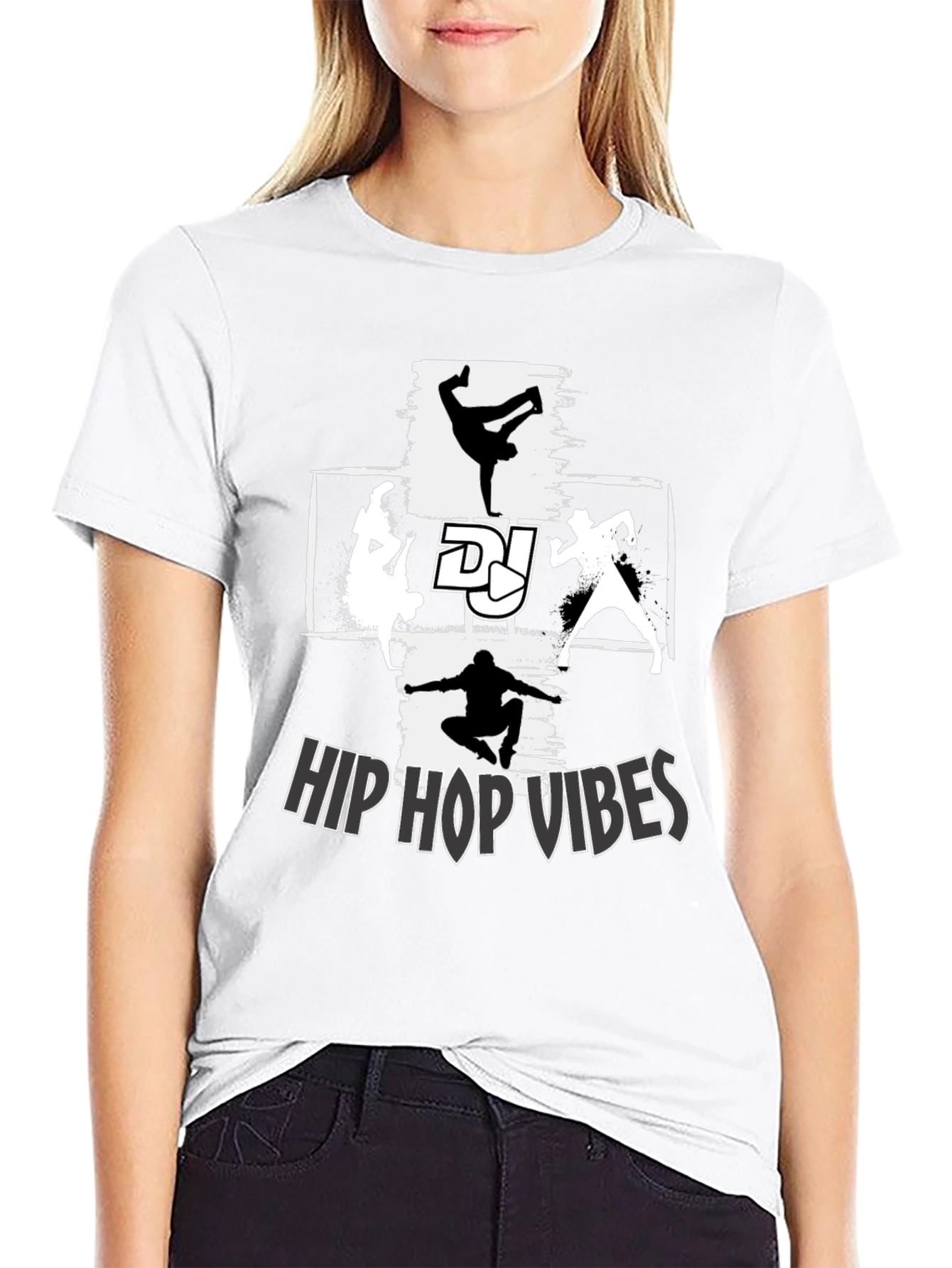 Hip Hop Vibes Graphic T-Shirt - Street Dance Style