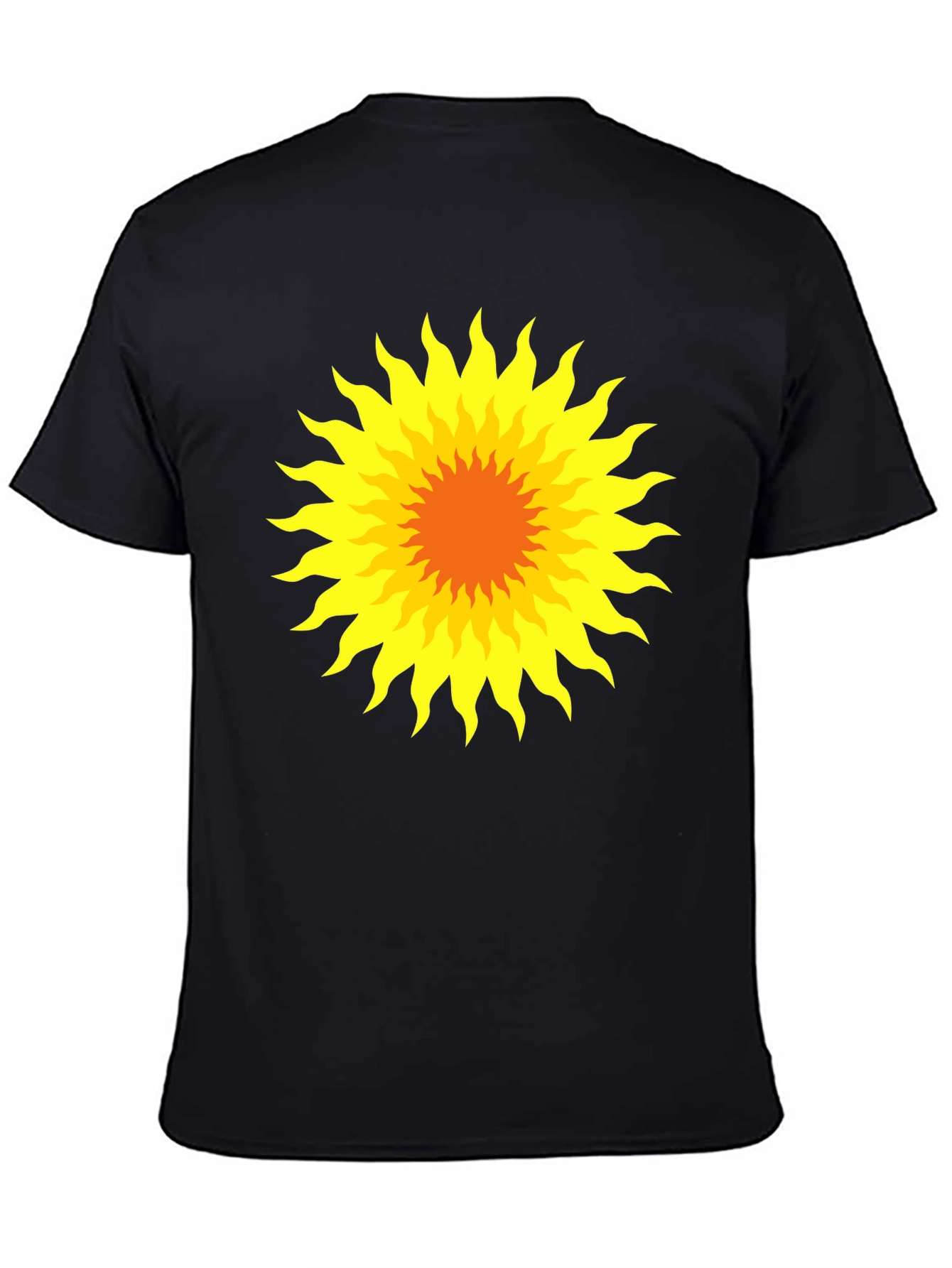 Radiant Sunburst Graphic Tee - Black Cotton T-Shirt