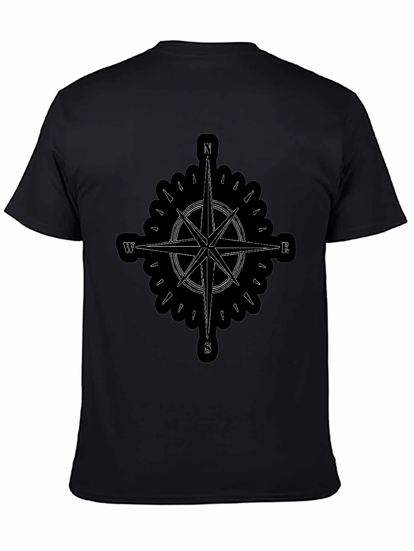 Compass Rose Graphic Black T-Shirt