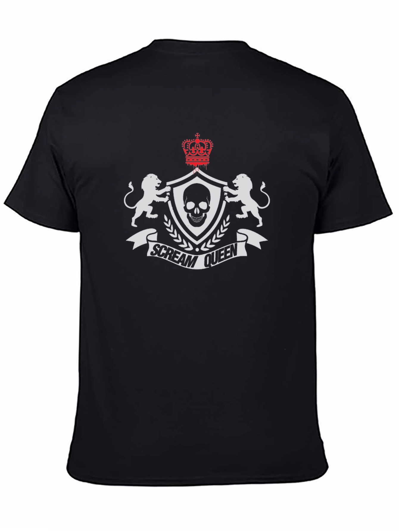 Scream Queen Graphic Tee - Skull & Crown Design