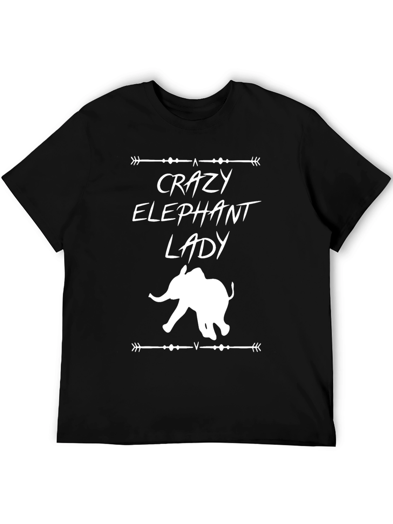 Crazy Elephant Lady T-Shirt - Black Graphic Tee