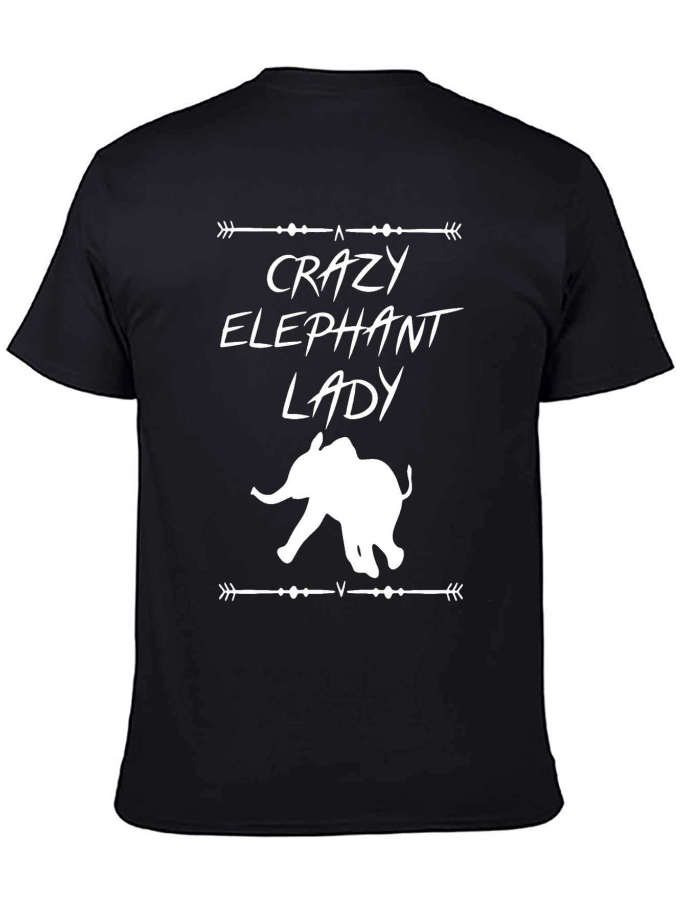 Crazy Elephant Lady T-Shirt - Black Graphic Tee