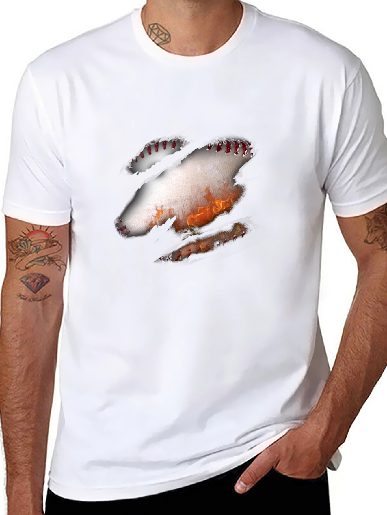Baseball Fire T-Shirt - Unique Design