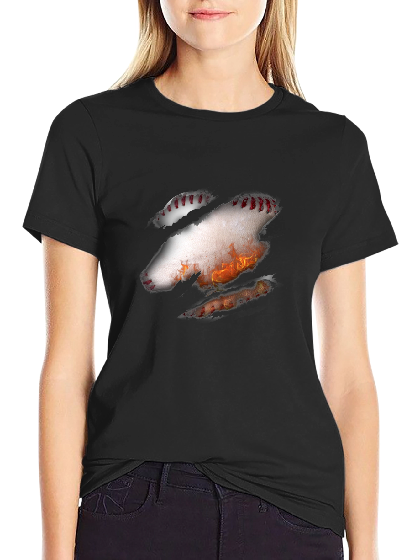 Baseball Fire T-Shirt - Unique Design