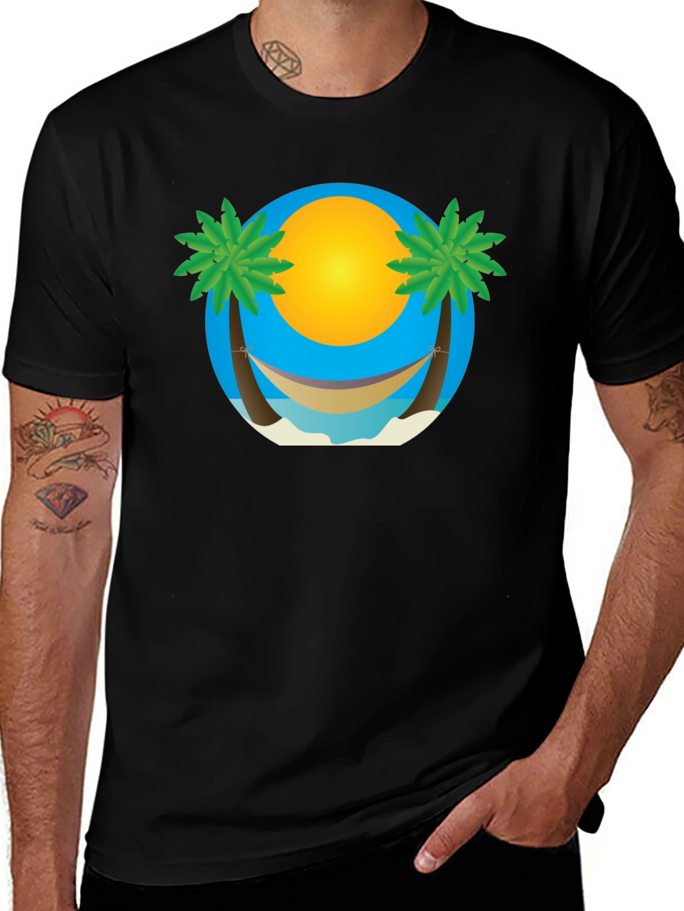 Tropical Beach Hammock Graphic Tee