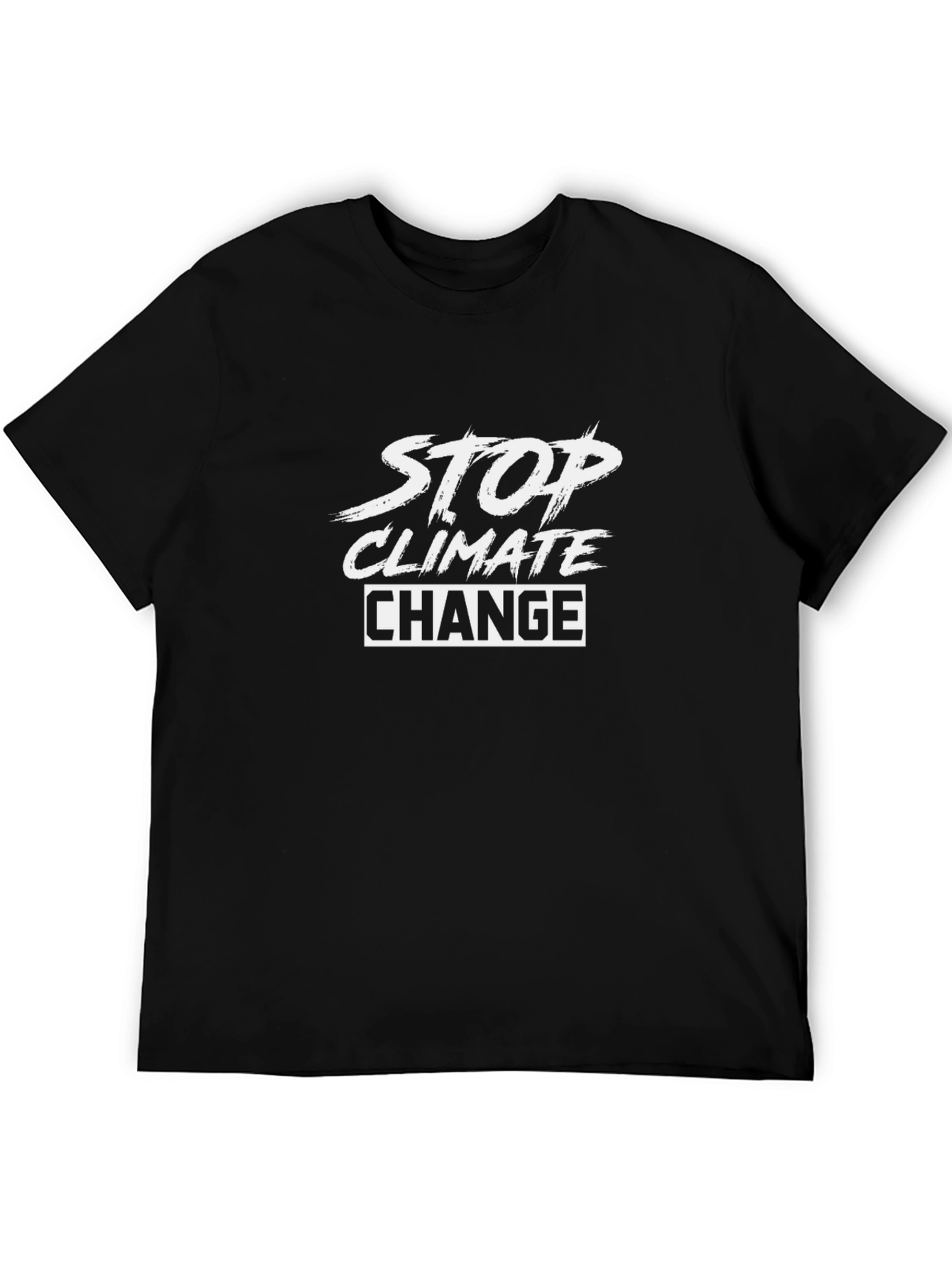 Stop Climate Change Black Graphic T-Shirt