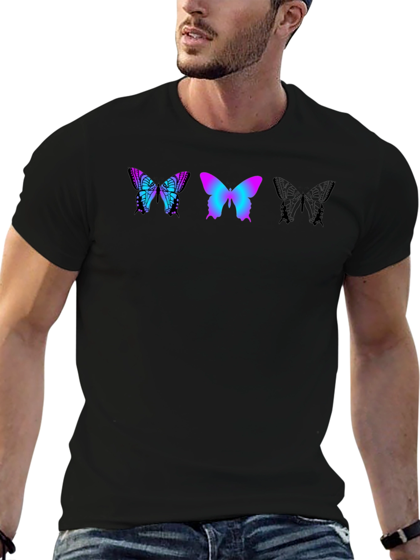 Butterfly Graphic T-Shirt - Stylish Mens Tee