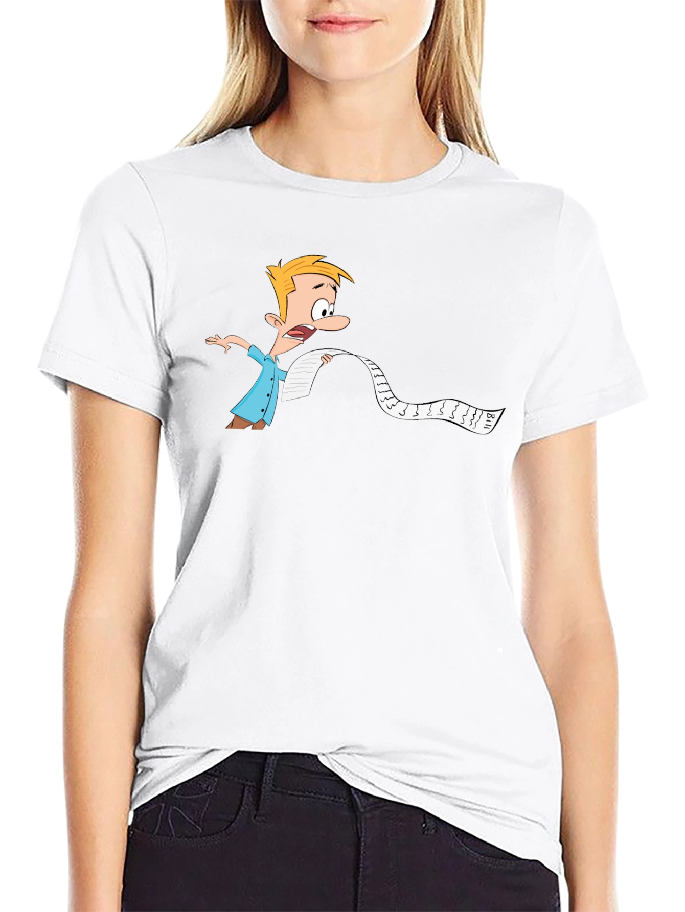 Cartoon Bill Shock Mens Black T-Shirt
