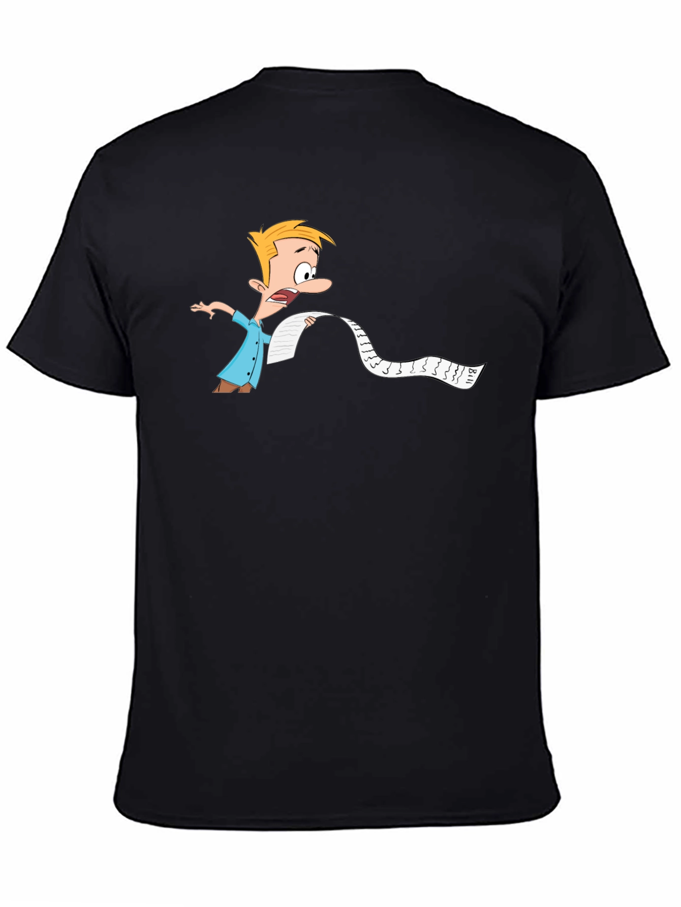 Cartoon Bill Shock Mens Black T-Shirt