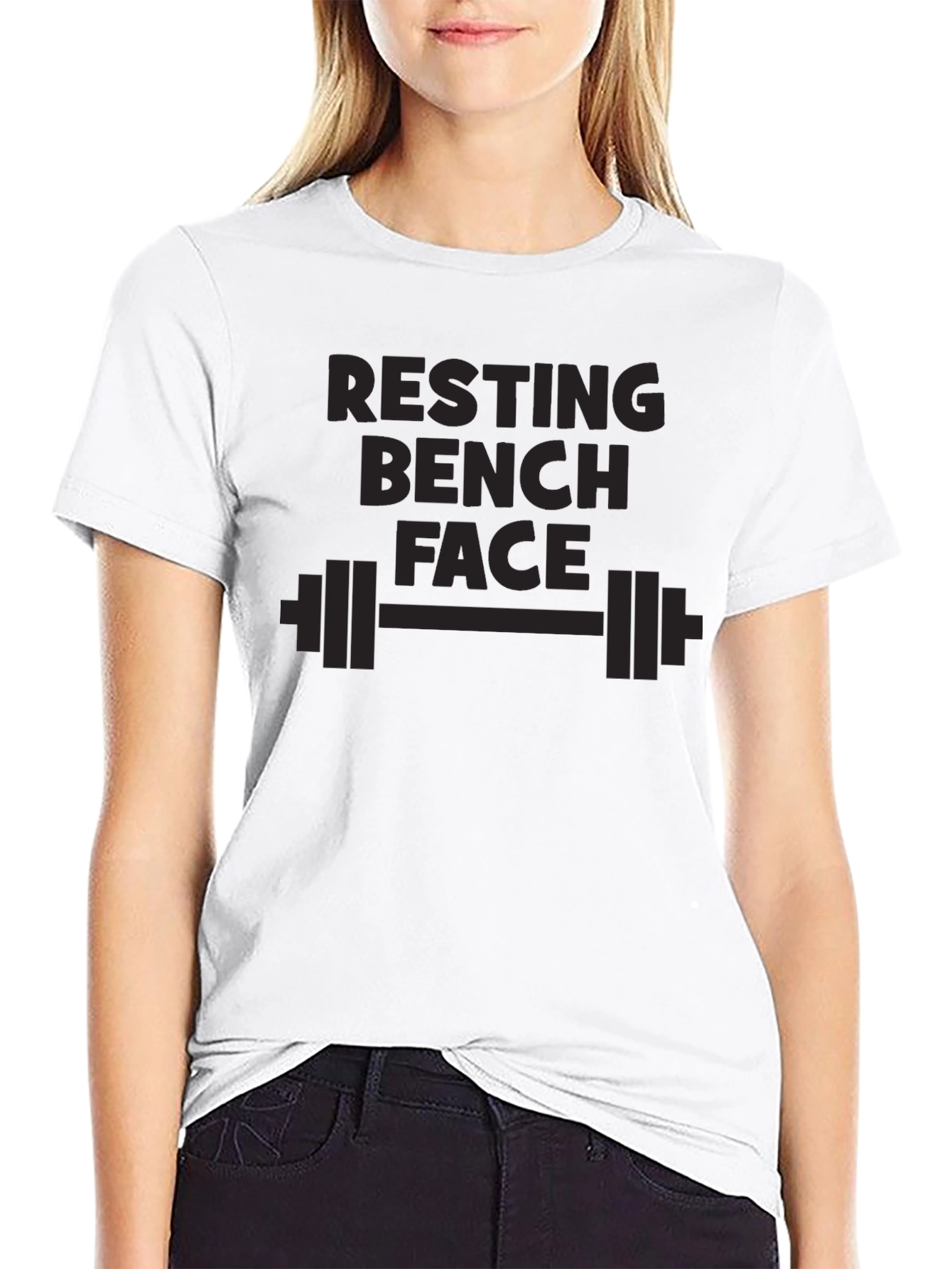 Resting Bench Face Graphic T-Shirt - Gym Humor