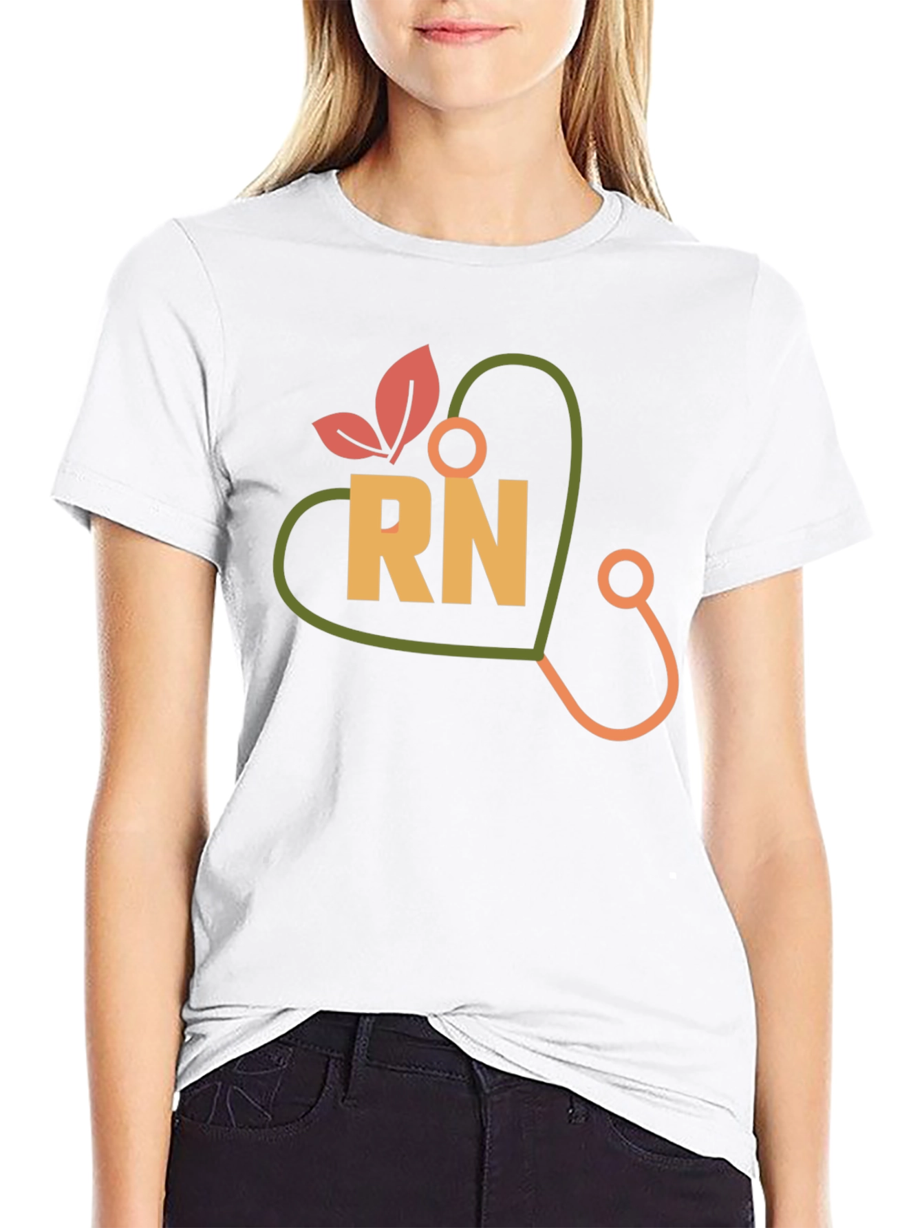 RN Heart Stethoscope Graphic T-Shirt