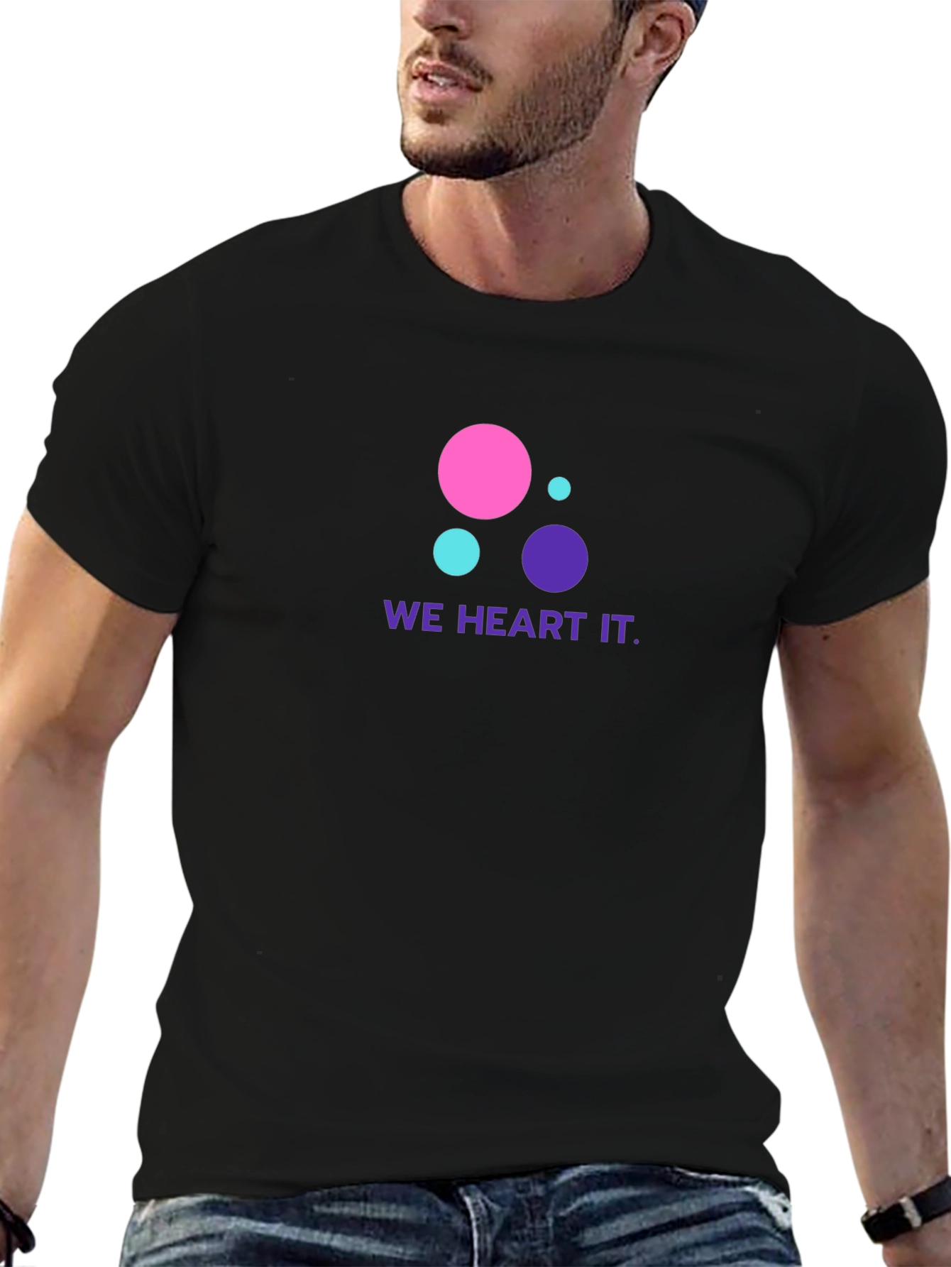 We Heart It T-Shirt - Black Cotton Blend