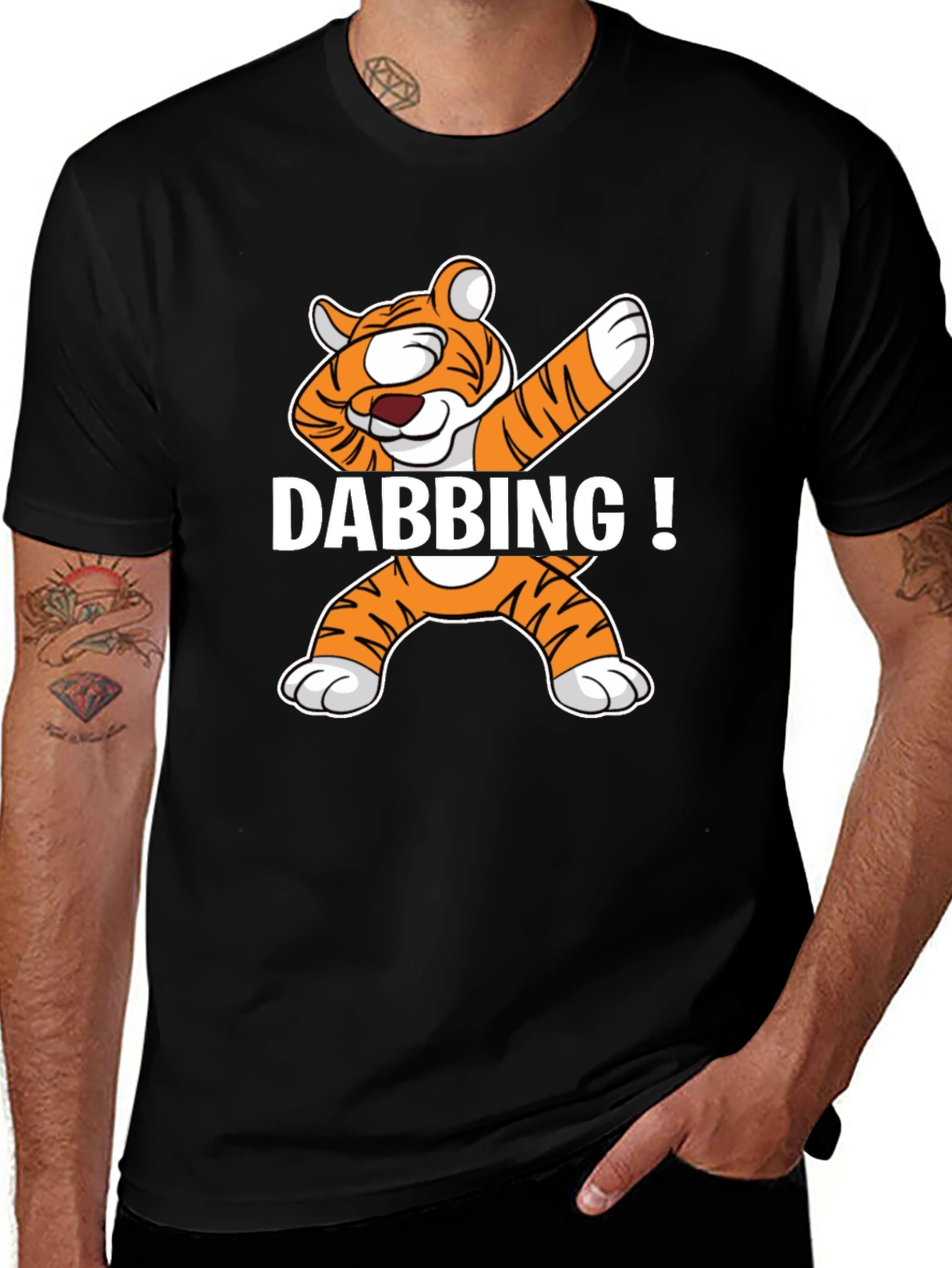 Dabbing Tiger Graphic T-Shirt - Trendy Streetwear