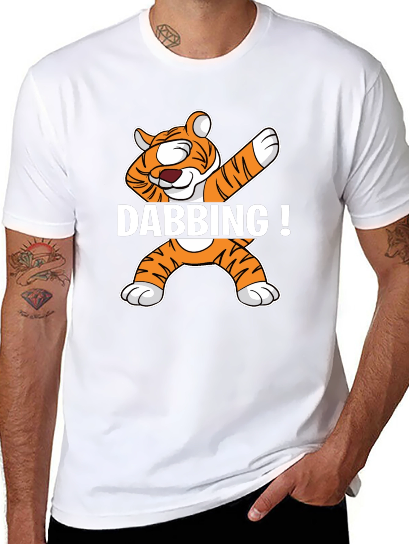 Dabbing Tiger Graphic T-Shirt - Trendy Streetwear