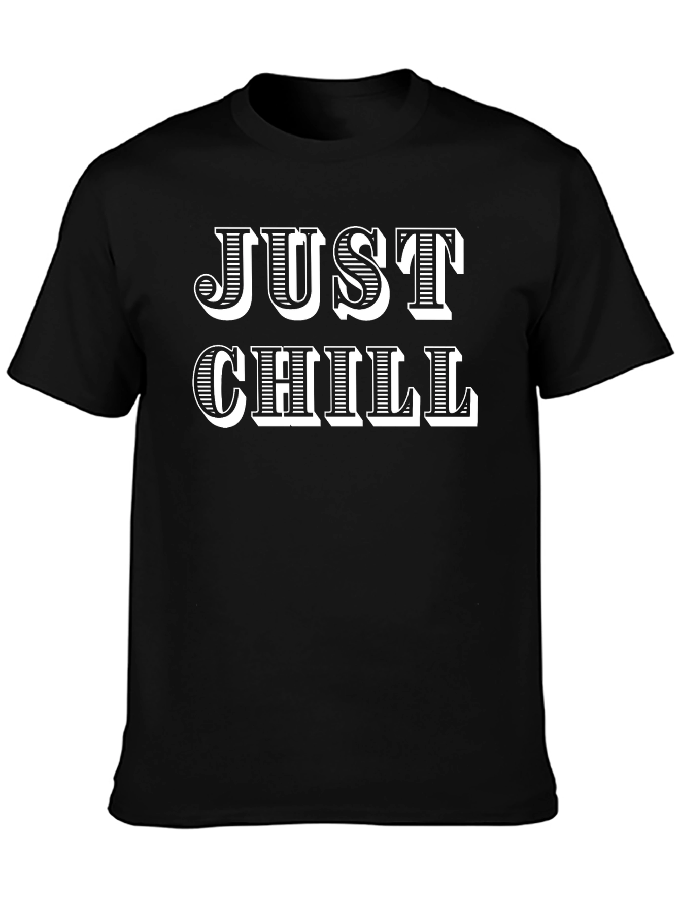Just Chill Graphic Tee - Relaxed Fit Black T-Shirt