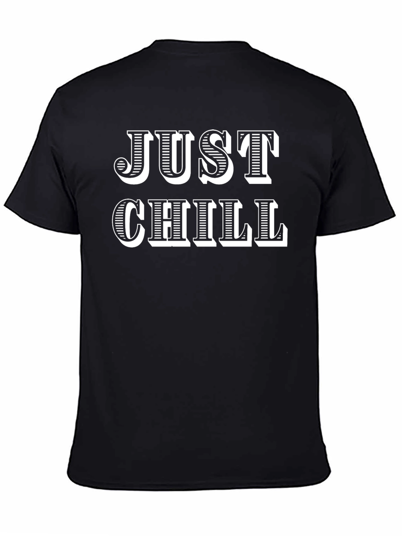 Just Chill Graphic Tee - Relaxed Fit Black T-Shirt