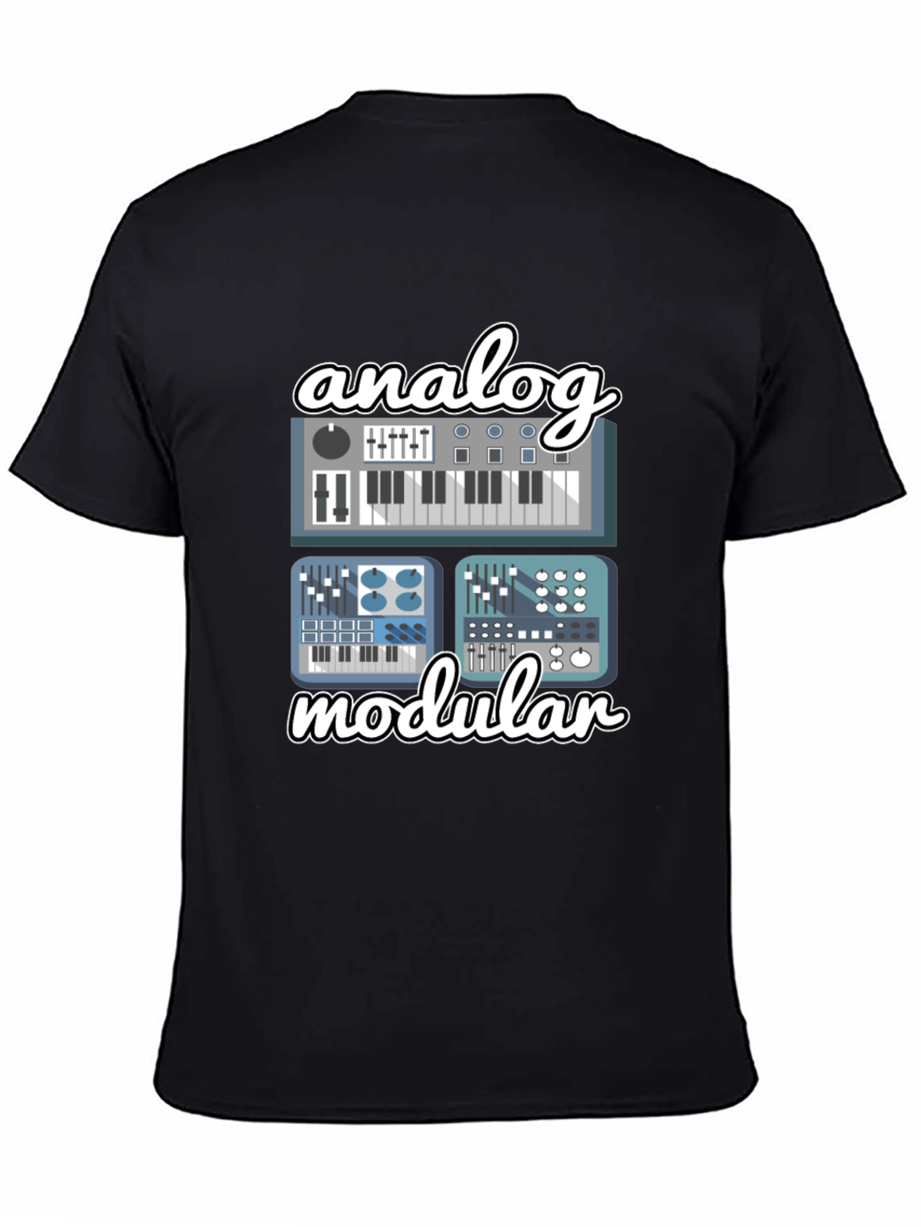 Analog Modular Synth Black T-Shirt - Musician Tee