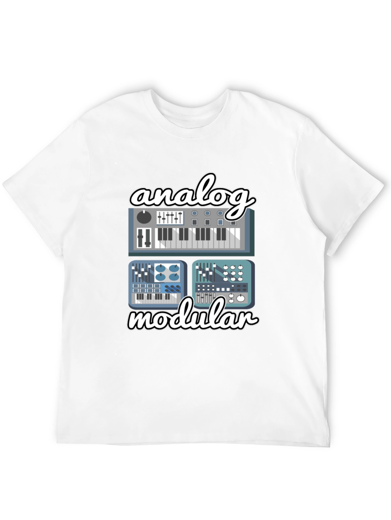 Analog Modular Synth Black T-Shirt - Musician Tee