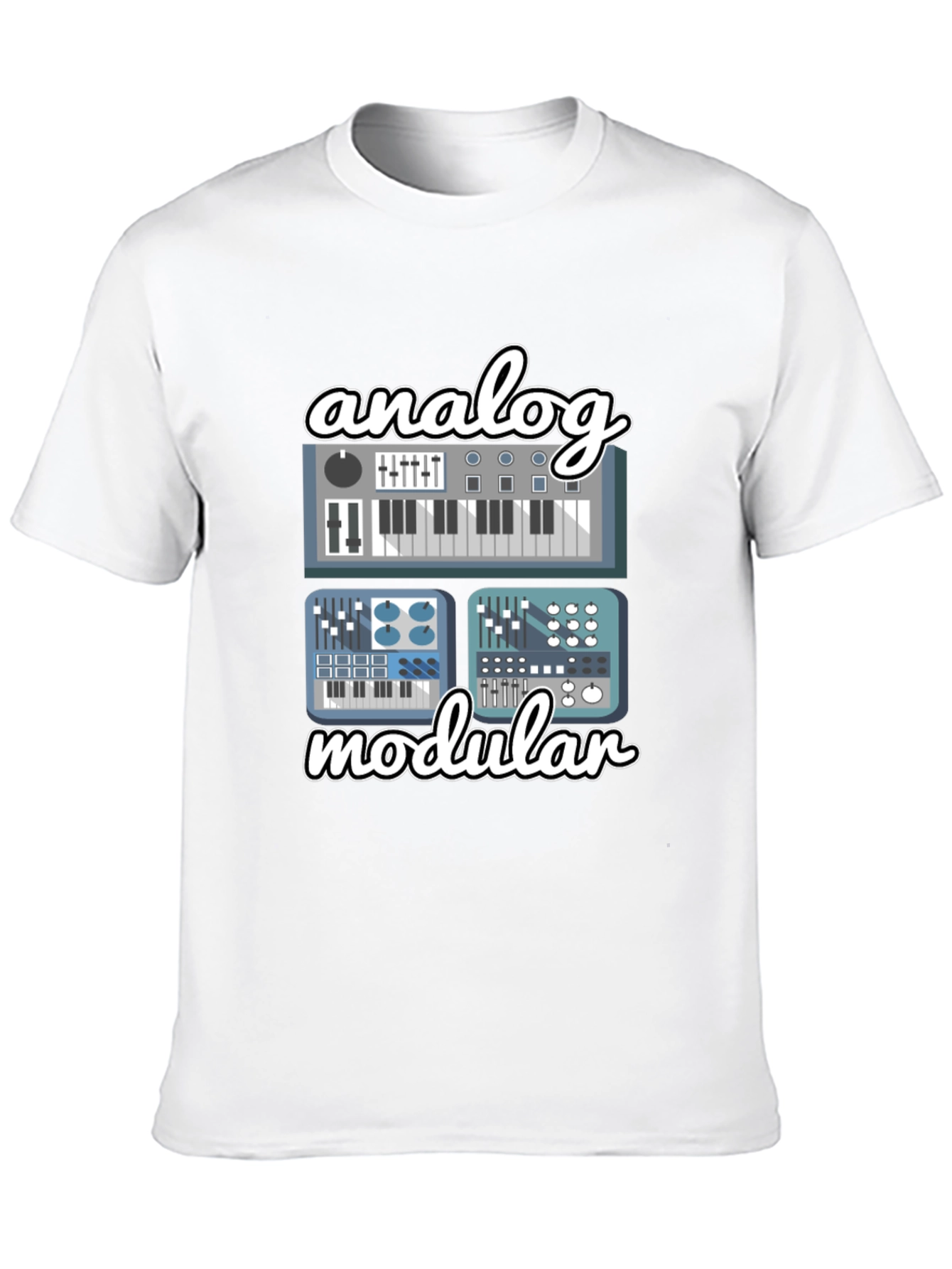 Analog Modular Synth Black T-Shirt - Musician Tee