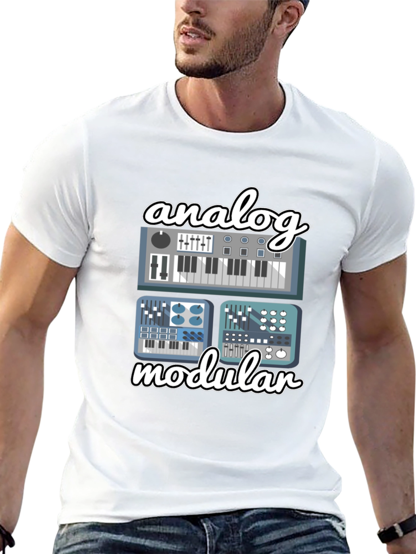 Analog Modular Synth Black T-Shirt - Musician Tee