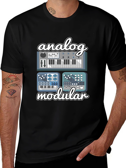 Analog Modular Synth Black T-Shirt - Musician Tee