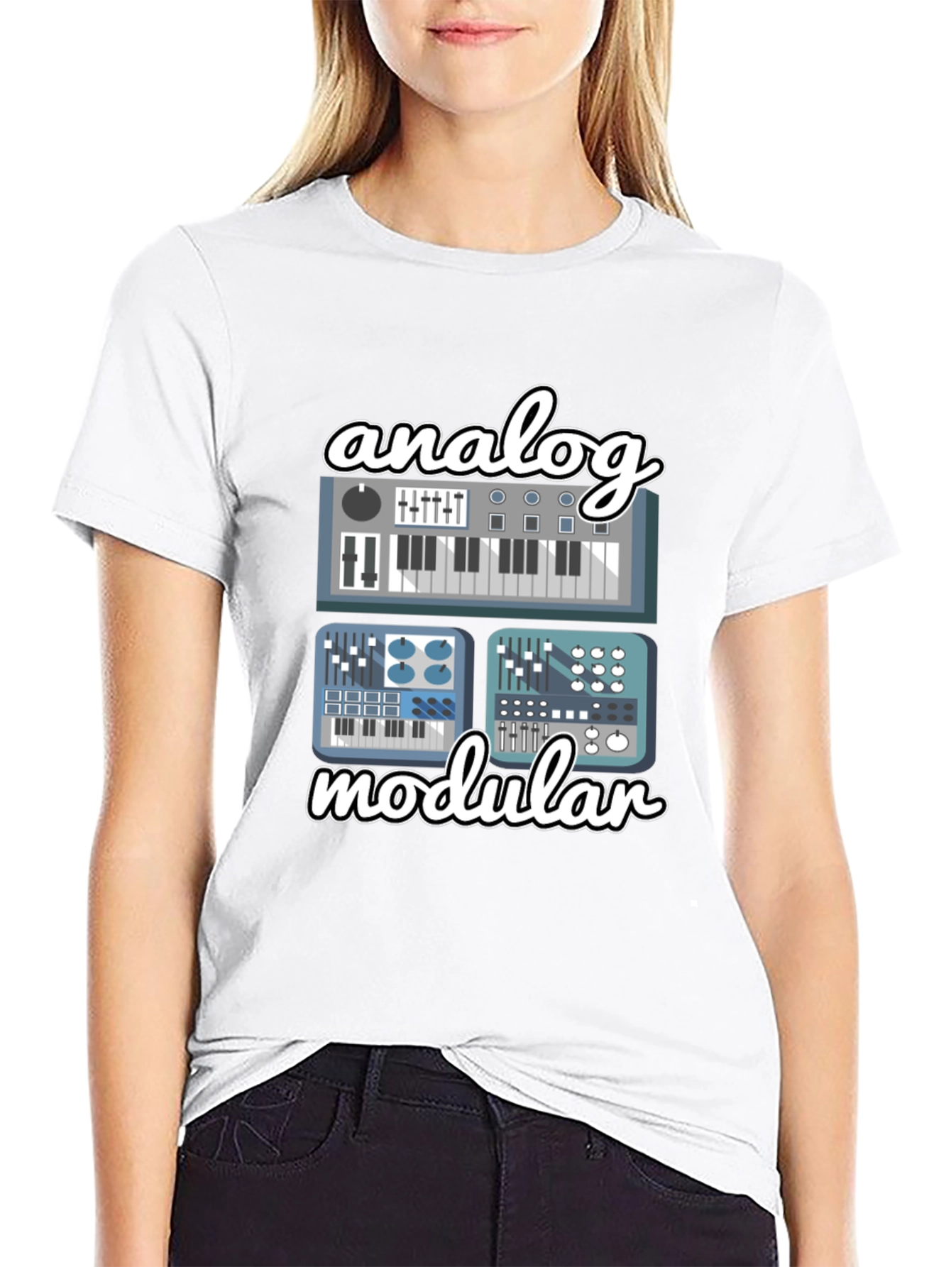 Analog Modular Synth Black T-Shirt - Musician Tee