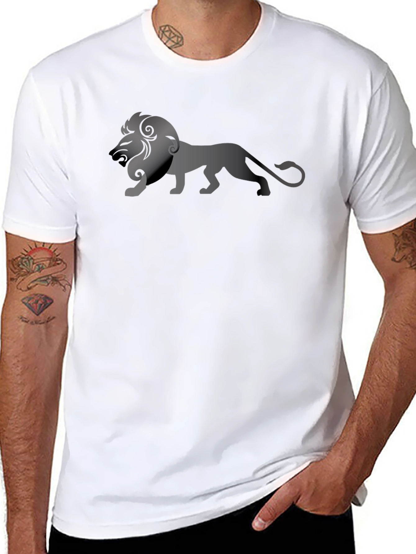 Lion Graphic Tee - Stylish Black T-Shirt
