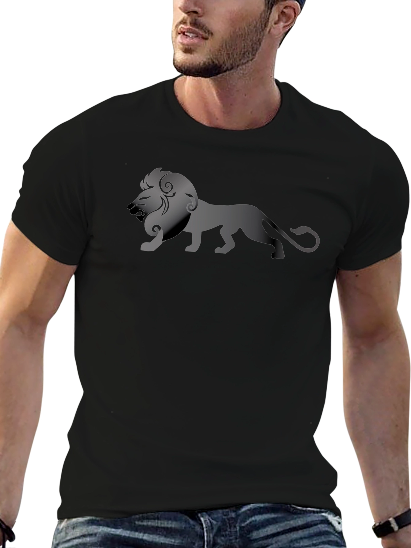 Lion Graphic Tee - Stylish Black T-Shirt