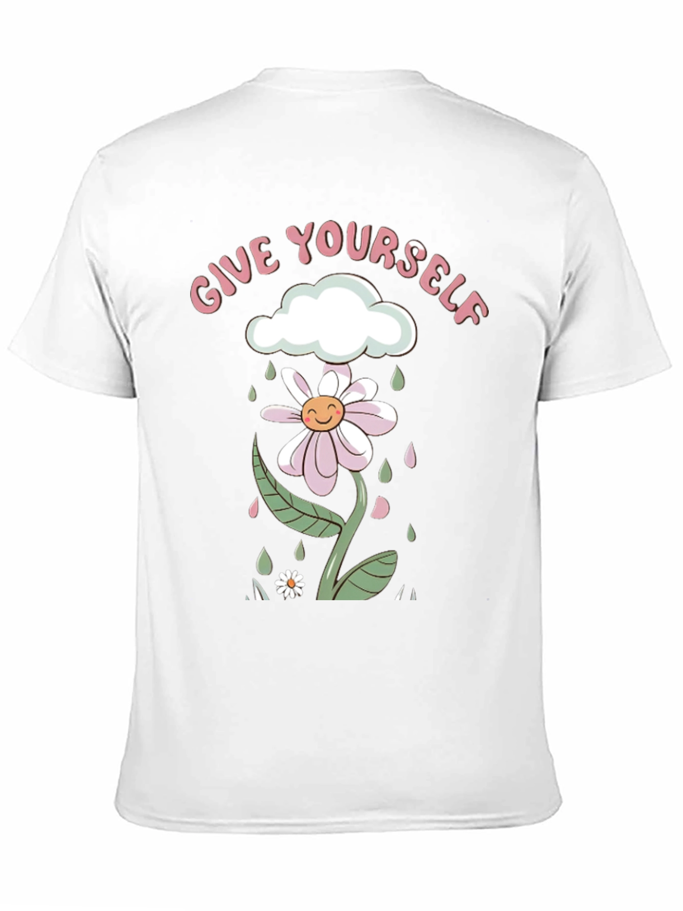 Give Yourself Flower Tee - Black Graphic Print Shirt