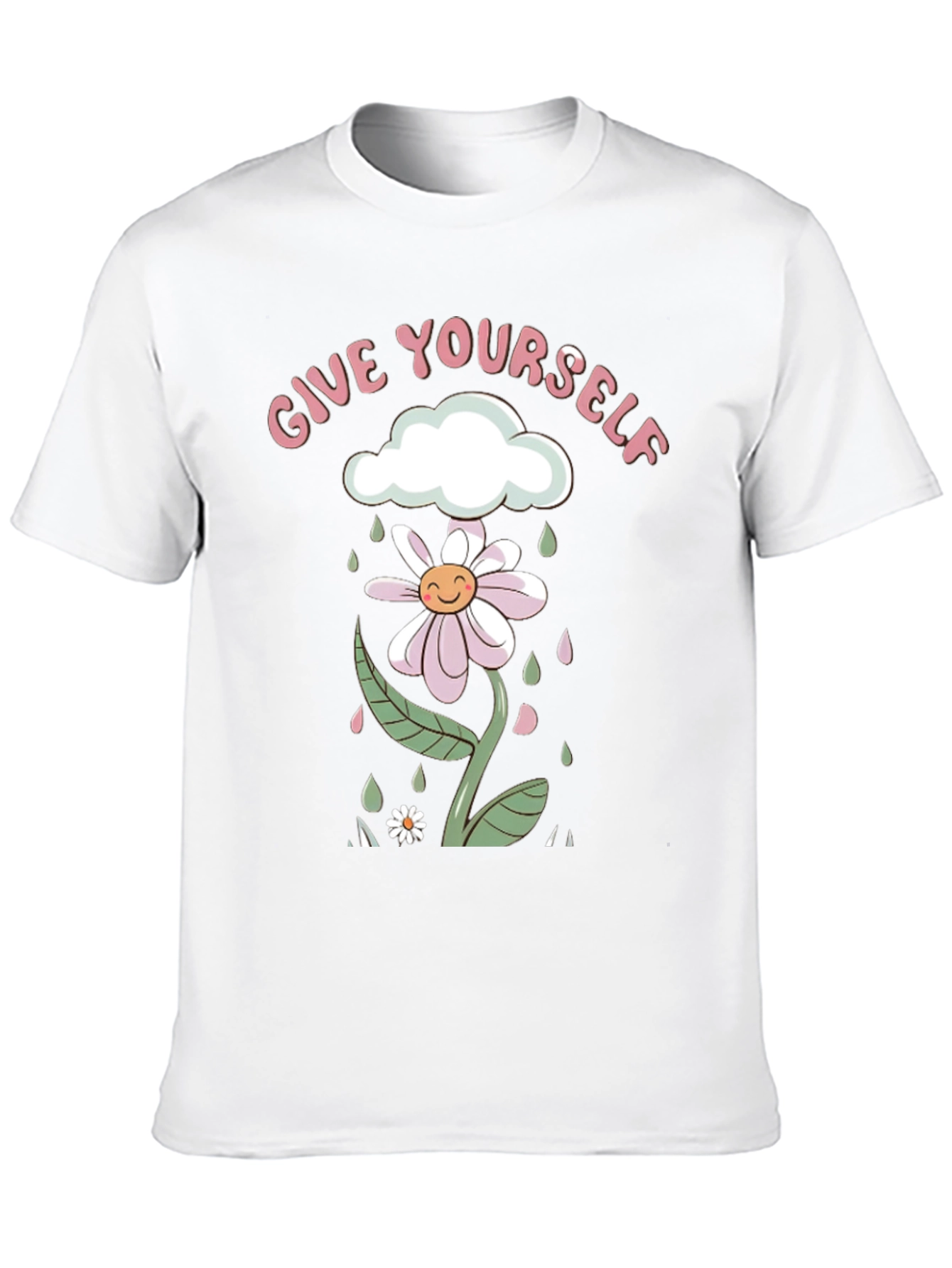 Give Yourself Flower Tee - Black Graphic Print Shirt