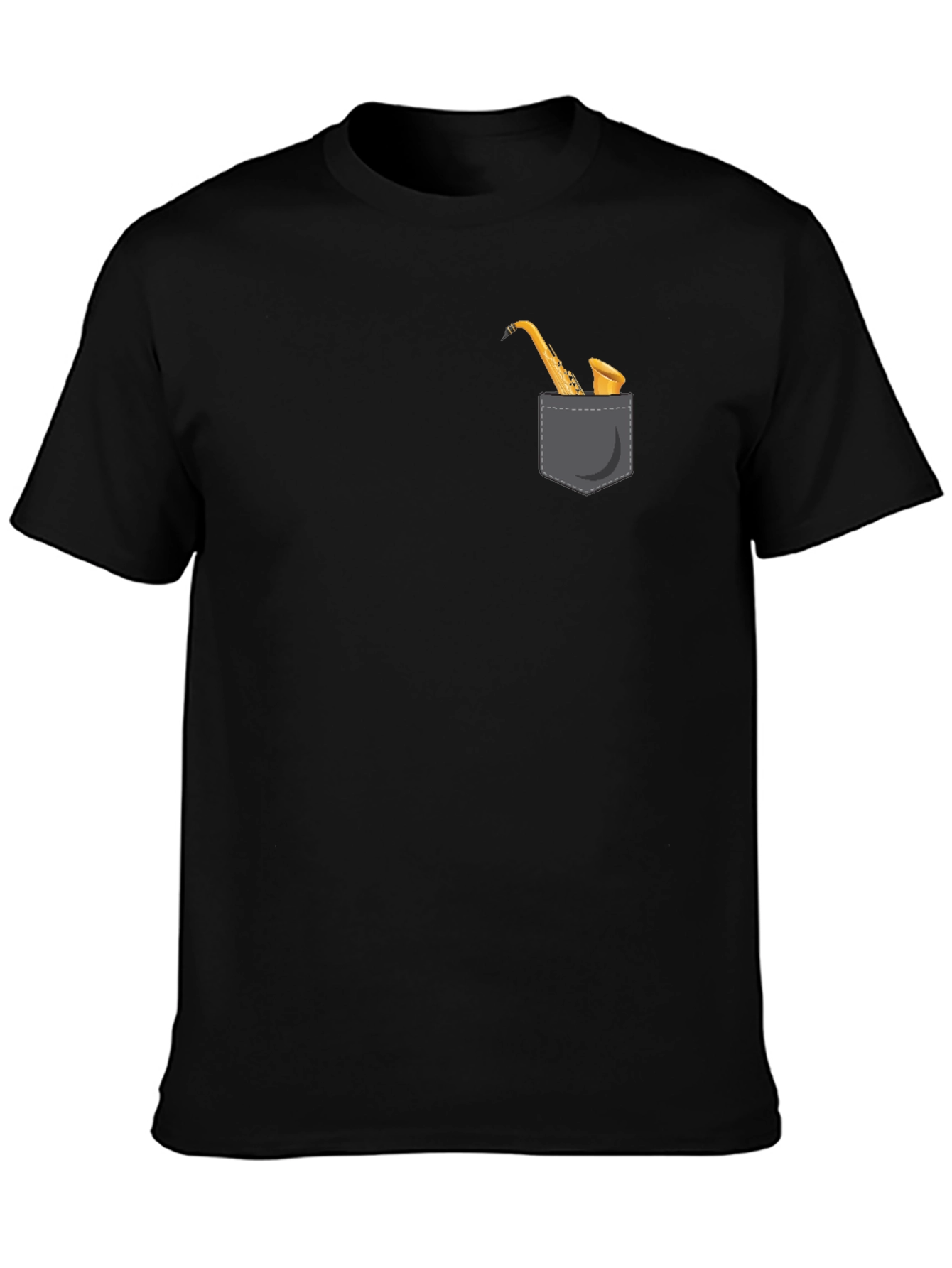 Saxophone Pocket Graphic Tee - Classic Black