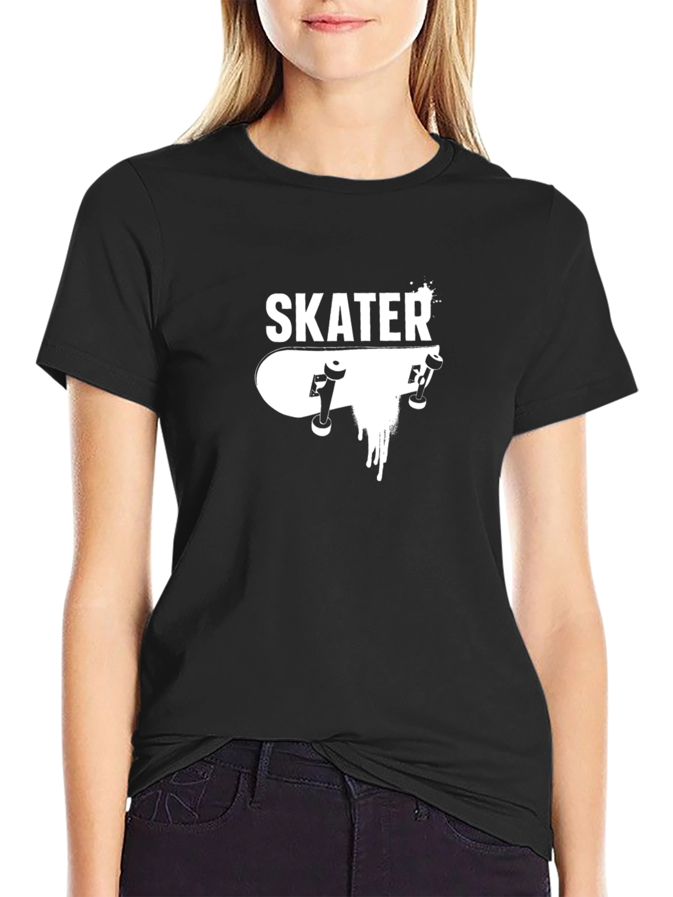 Skater Tee: Cool Graphic Black T-Shirt