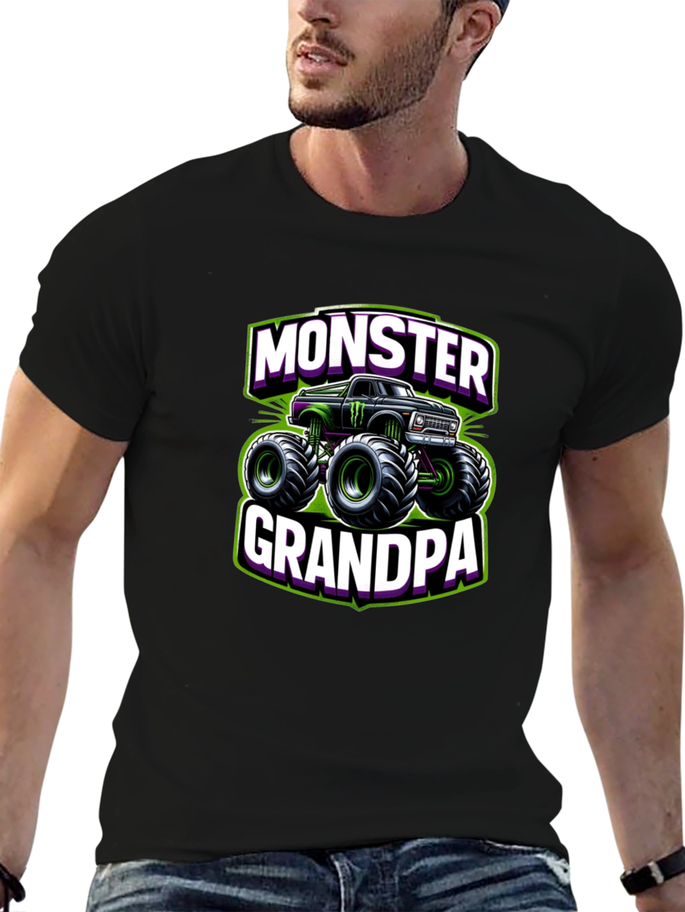 Monster Grandpa Truck Graphic T-Shirt