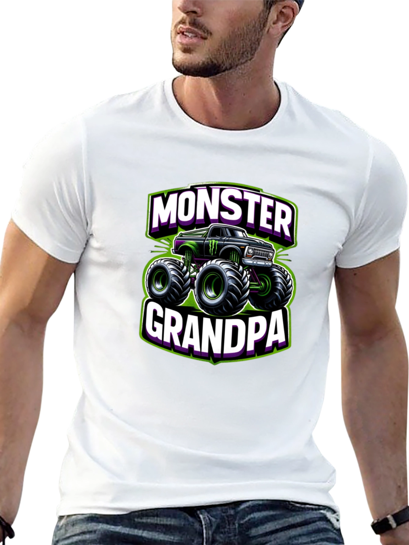 Monster Grandpa Truck Graphic T-Shirt