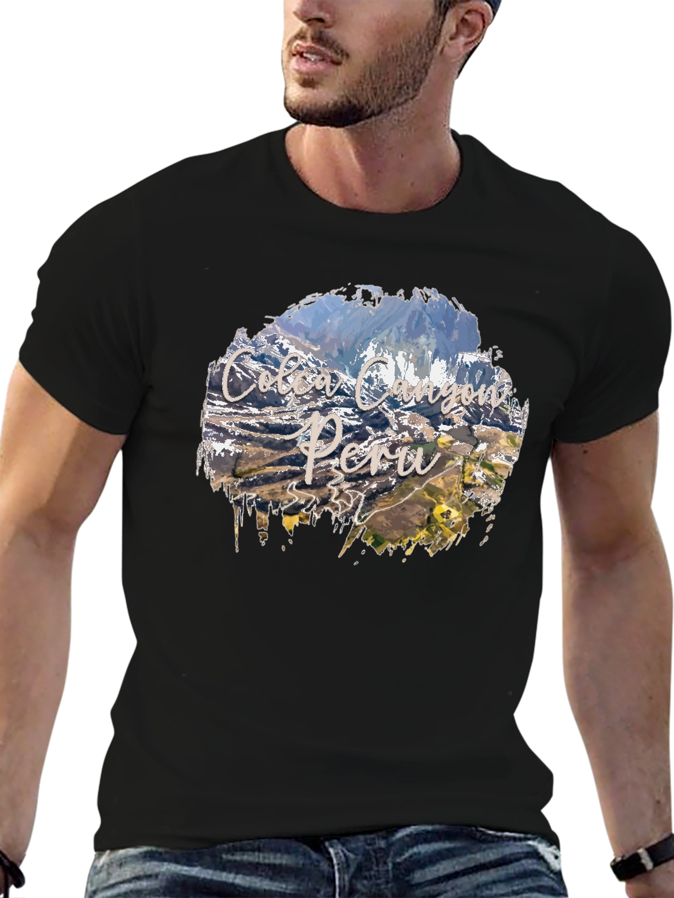 Colca Canyon Peru Black Graphic T-Shirt