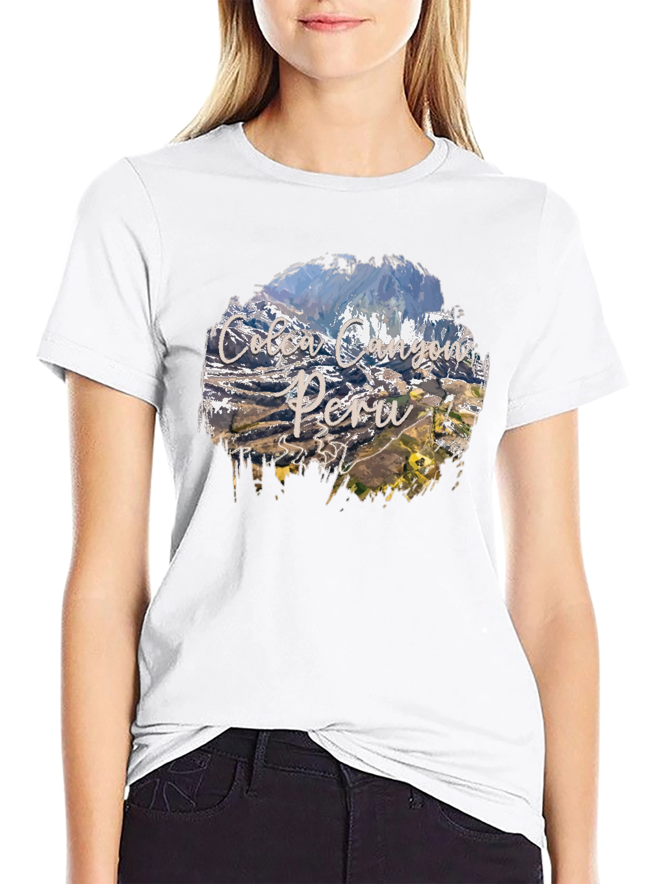 Colca Canyon Peru Black Graphic T-Shirt