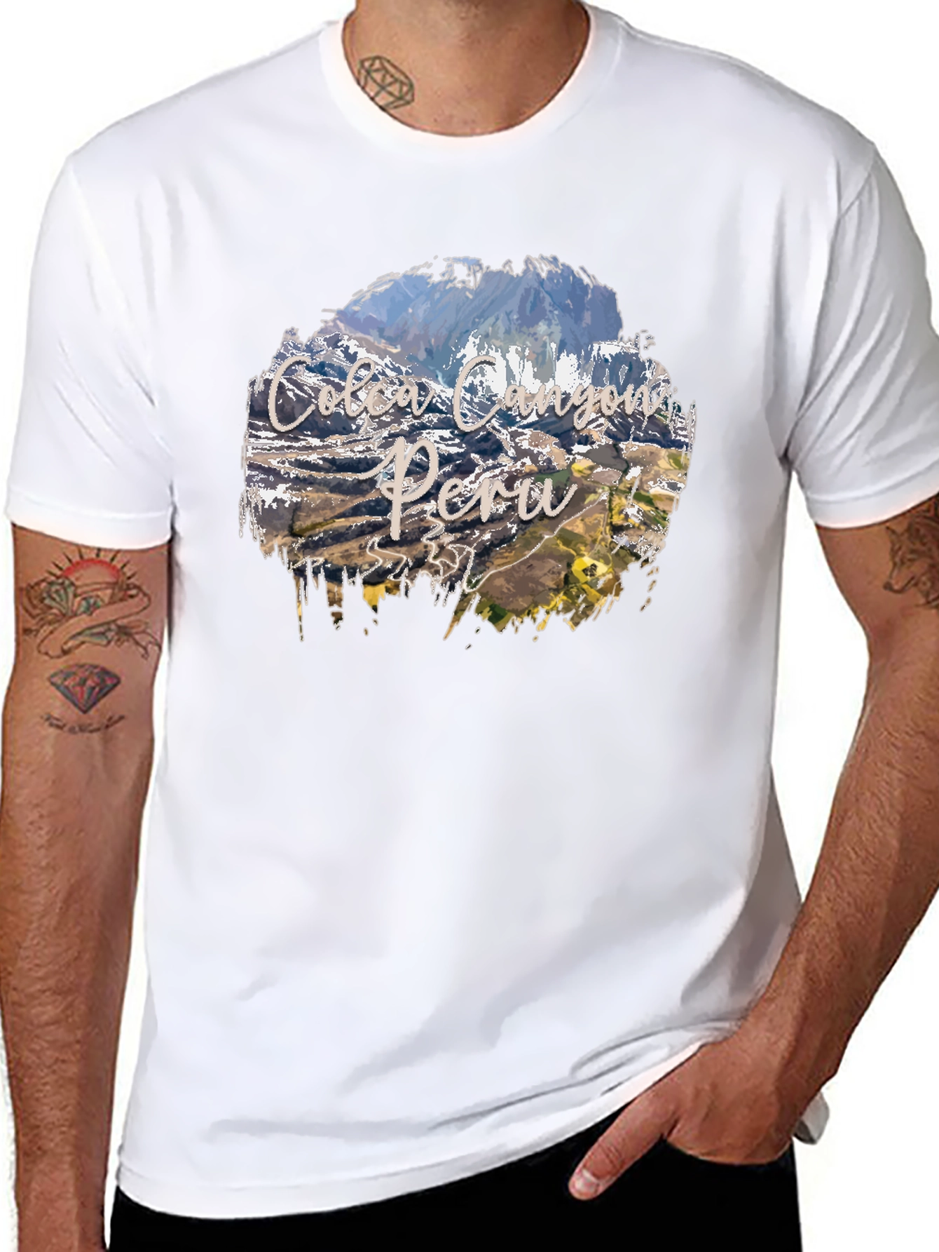 Colca Canyon Peru Black Graphic T-Shirt
