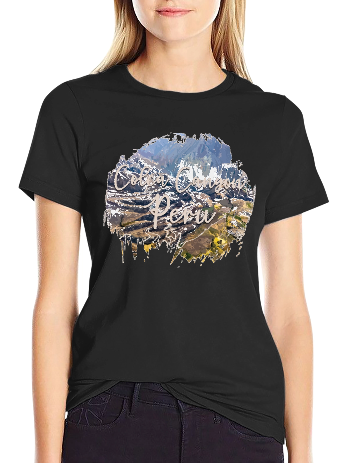 Colca Canyon Peru Black Graphic T-Shirt