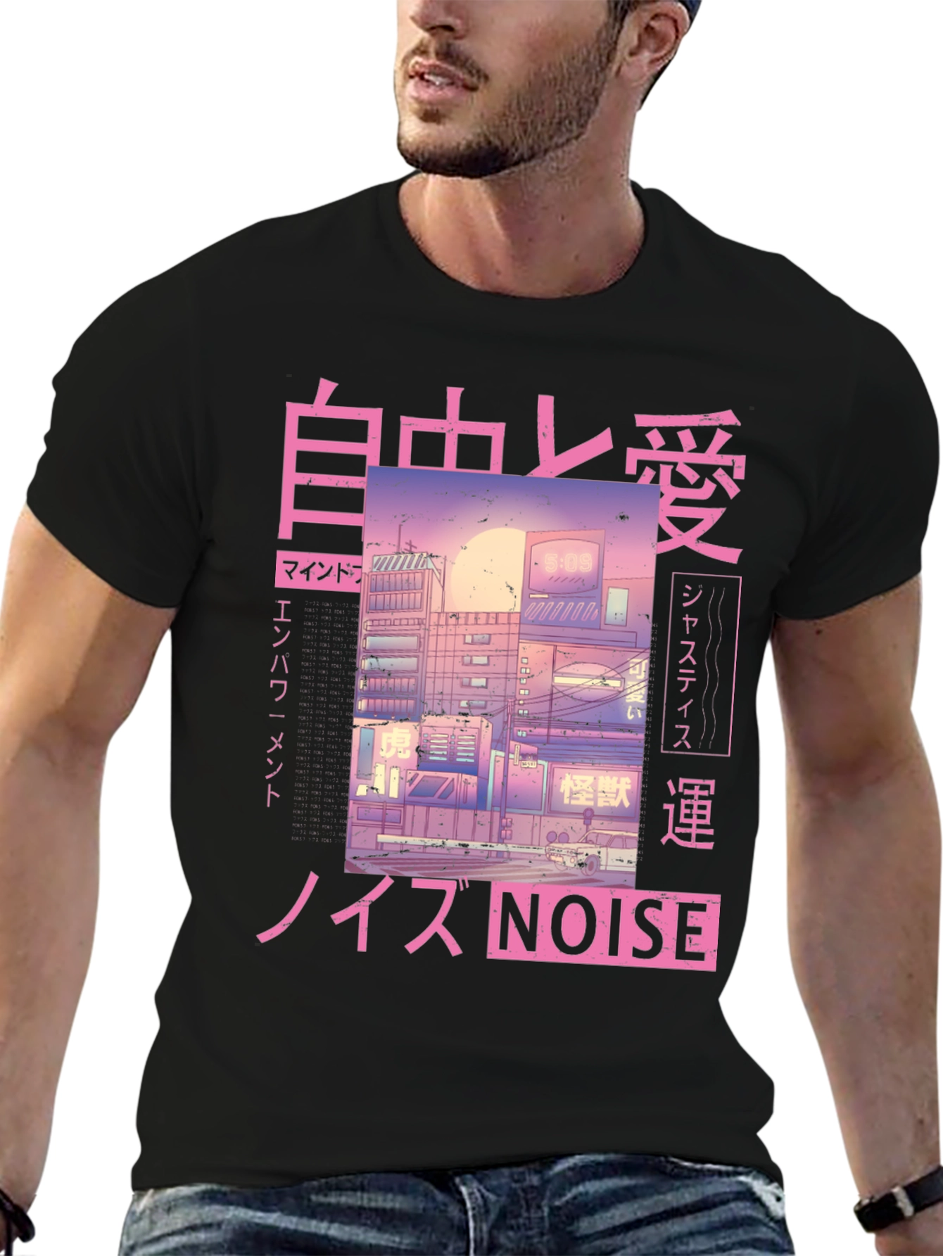 Anime Cityscape Graphic Tee