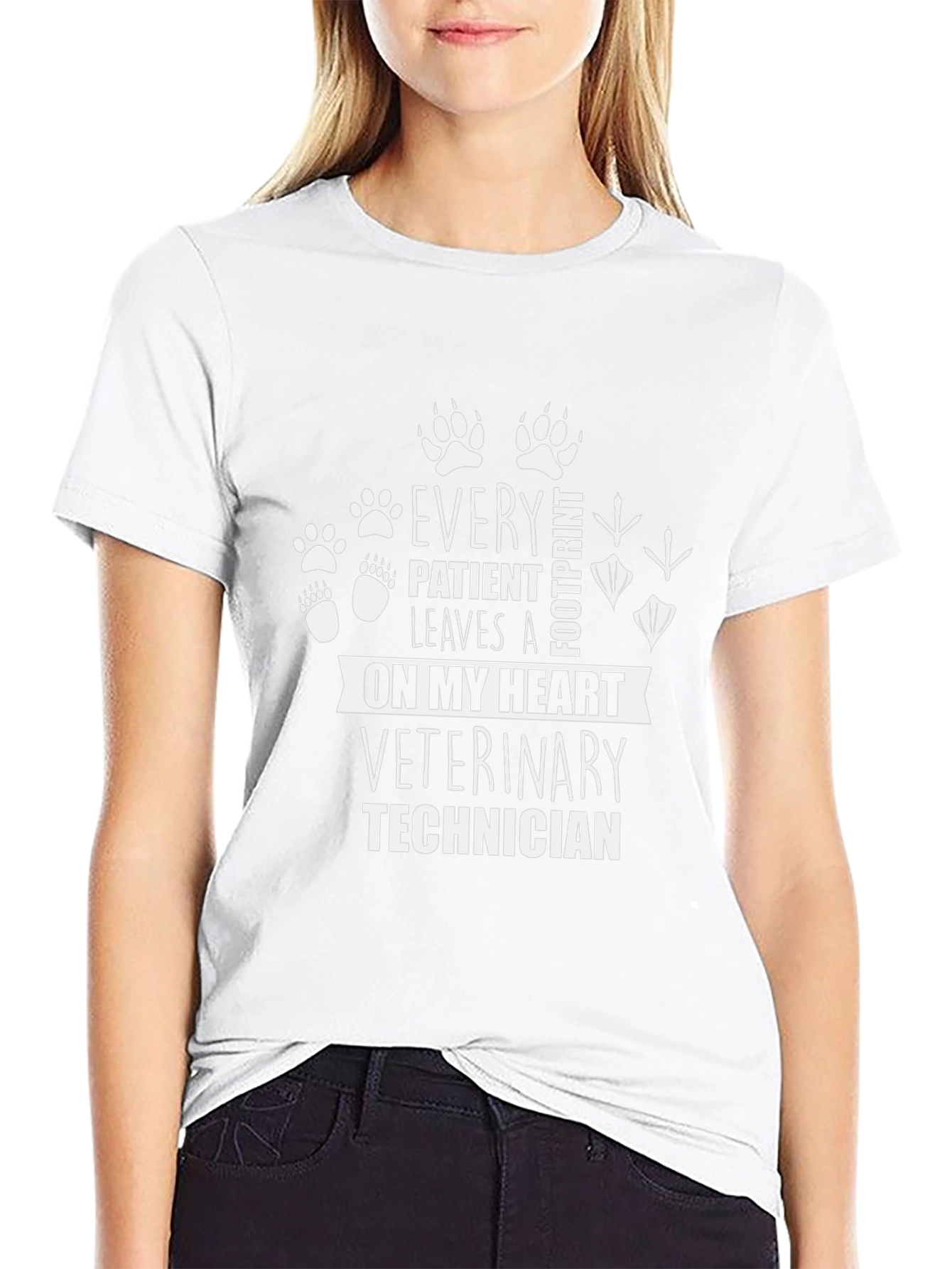 Veterinary Technician Paw Print T-Shirt