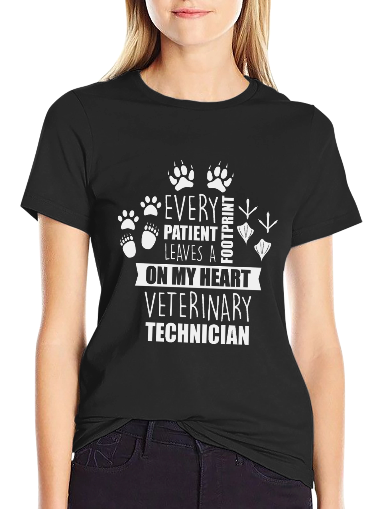 Veterinary Technician Paw Print T-Shirt