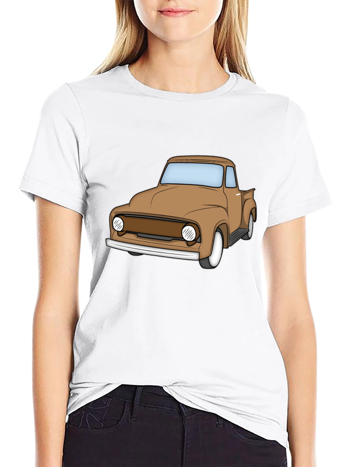 Classic Truck Graphic Tee - Black Cotton T-Shirt